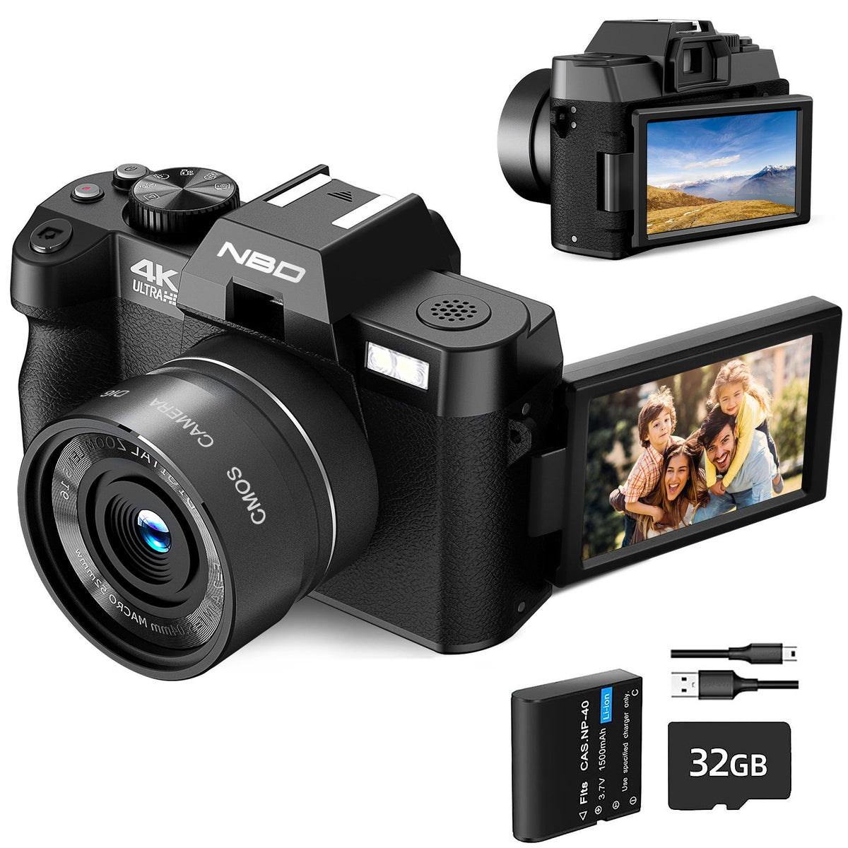 NBD Digital Camera 4K Ultra HD 48MP All-in-One Vlogging Camera with Wide  Angle Lens, Digital Zoom 16x and 3 Screen 